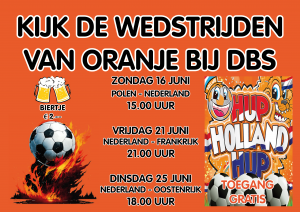 KIJK DE WEDSTRIJDEN VAN ORANJE BIJ DBS